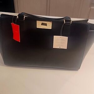 Elegant  Kate Spade Black Leather Tote Bag